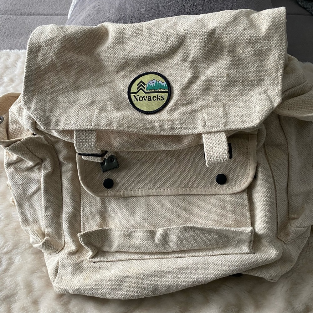 Cream Canvas Backpack